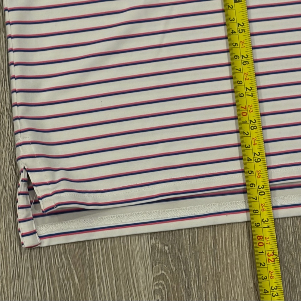 Holderness & Bourne Sutton Polo Shirt Mens Large White Stripe Medalist Golf Club - Picture 7 of 9
